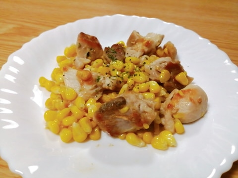 鶏もも肉ととうもろこしのコンソメ炒め レシピ 作り方 By はじゃじゃ 楽天レシピ